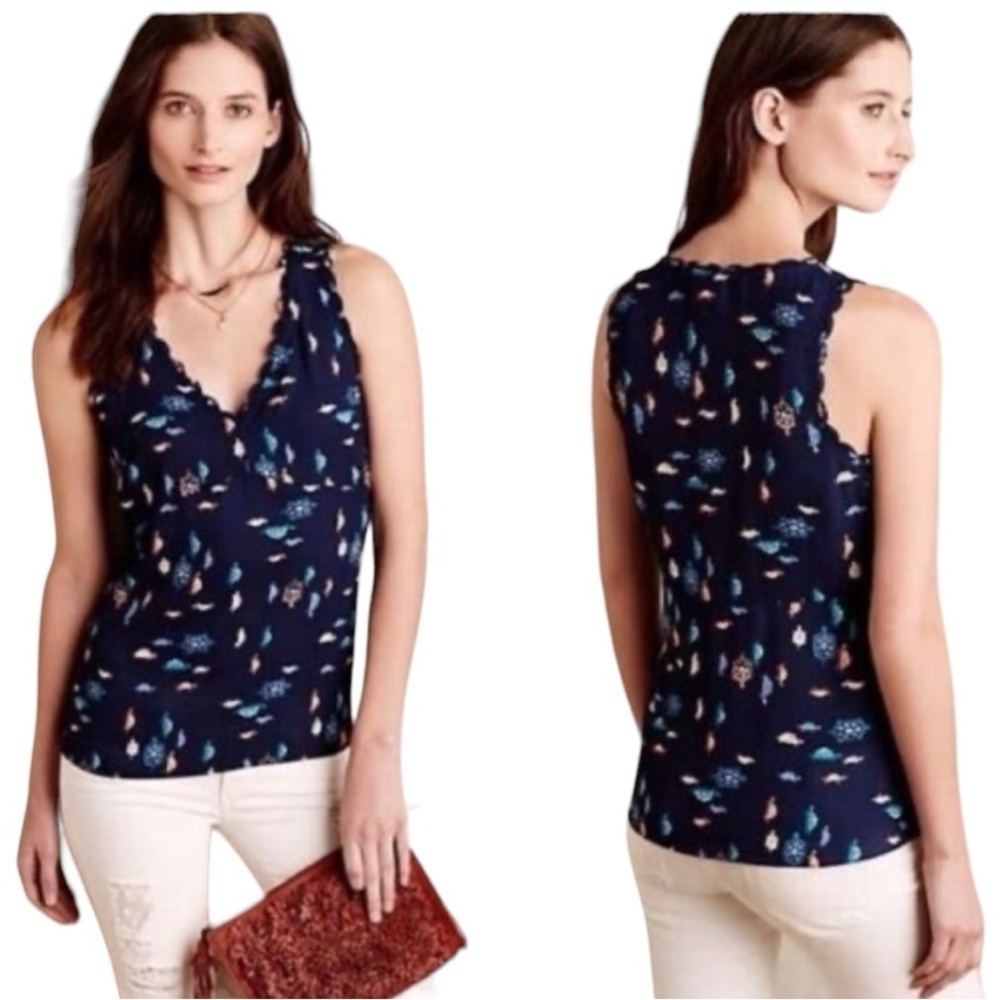 Anthropologie Maeve Novelty Turtle Print Tank Top‎ 2